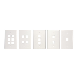 3 Port Single Gang Smooth KMJ Faceplate Bright White FPKS0312