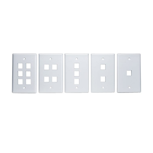 3 Port Single Gang Smooth KMJ Faceplate Bright White FPKS0312