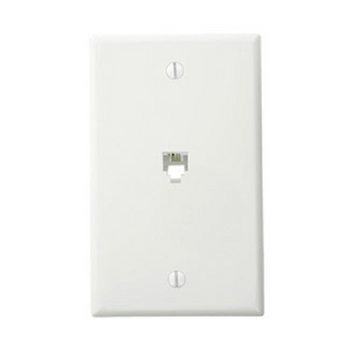 6P4C Standard Telephone Wall Jack White 40249-W