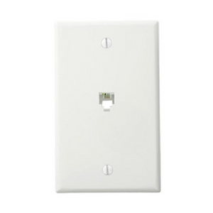 6P4C Standard Telephone Wall Jack White 40249-W