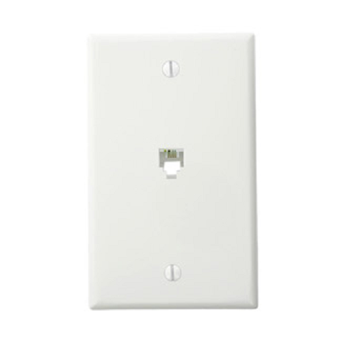 6P4C Standard Telephone Wall Jack White 40249-W