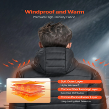7.4V Battery Women’s Heated Jacket with Soft Shell Electric Heating Coat, 4 Heating Zones, 3 Heat Settings, Hiking, Outdoor Work, Size L, Black