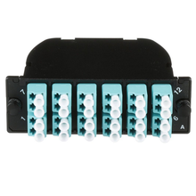 24 Fiber OptiCom MPO Cassette LC Duplex Adapter OM4 FC2ZN-24-10AS