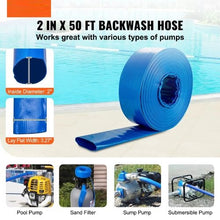 2" x 50FT PVC Lay Flat Drain Hose with Clamps – Heavy Duty, Weatherproof