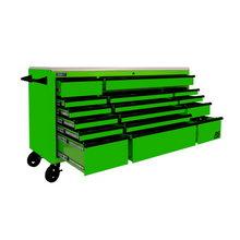 72” RS Pro Green 16 Drawer Roller Cabinet with Stainless Steel LG04072164