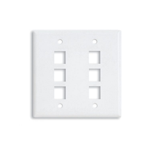 3 Port Single Gang Smooth KMJ Faceplate Bright White FPKS0312