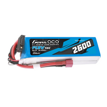 Gens Ace 2600mA 4S1P 14.8V G-Tech Lipo Battery Pack With Deans Plug GEA264S45DGT