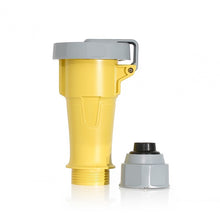 Leviton 30 Amp 125V LEV Series IEC Pin & Sleeve Connector with Clamp Yellow 330C4WLEVA