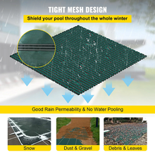 14 x 26 ft Inground Pool Safety Cover Mesh PP Winter Cover, Triple-Stitched, Green, Hardware Included (No Tray)
