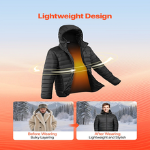 7.4V Battery Women’s Heated Jacket with Soft Shell Electric Heating Coat, 4 Heating Zones, 3 Heat Settings, Hiking, Outdoor Work, Size L, Black