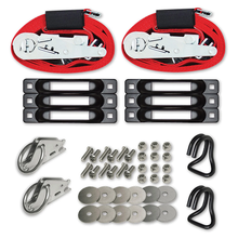 2" x 16 Ft Ratchet Straps E-Track Single Truck Trailer Tie-Down Anchor Kit Plus Rings Hooks SLCERBPP (Pack of 6)