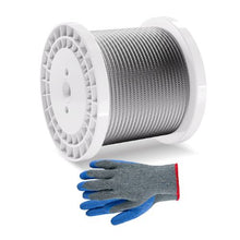 1/4 Inch 7x19 Strand Carbon Steel Braided Aircraft Cable 250FT With Gloves