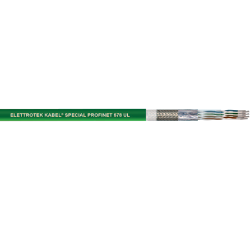 4x2x0.14 mm² Profinet 678 UL Solid Tinned Copper PETP Foil Al TC Braid PVC Network Cable