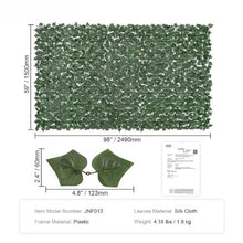 59" x 98" Greenery Ivy Fence with Mesh Backing & Strengthened Joints – Artificial Green Wall Screen