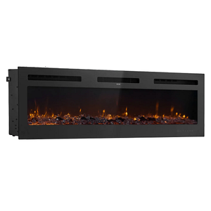 72-Inch Electric Fireplace, 1500W, Wall-Mounted & Recessed, Flat Style, with Remote Control