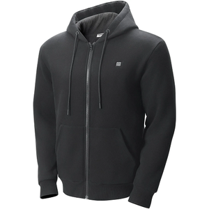 7.4V Battery-Powered Electric Heated Zip Up Sweatshirt for Men & Women, 5 Heating Zones, Lightweight Warm Outdoor Hoodie, Size XXXL, Black