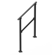 2-3 Steps Black Porch Deck Handrails for Outdoor for Seniors