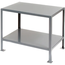 60"W x 30"D Stainless Steel Stationary Machine Square Edge Table Gray With 2 Shelves WS360GP