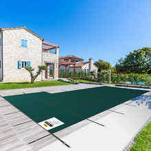 Pool Size 18 X 36 ft Inground Pool Safety Cover Size 20 X 38 ft Winter Pool Cover with Right Step and Installation Hardware Included