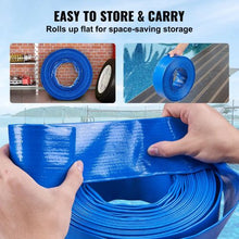 2" x 50FT PVC Lay Flat Drain Hose with Clamps – Heavy Duty, Weatherproof