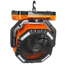 13 Inch Portable Rechargeable Fan with LED Lantern 4-Speed Adjustable, 45°/90° Automatic Swivel, Timer, USB Battery-Powered Fan
