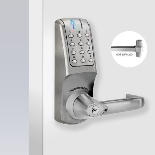 Brushed Steel Heavy Duty Panic Access Electronic Doors for Small Format Interchangeable Core (SFIC)