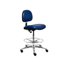 24”- 34”H Bench Height ESD Vinyl Chair w/ Footring AL10-VCON-BLUE-411 Blue