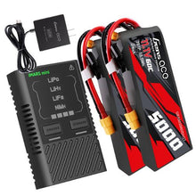 Gens Ace 5000mAh 3S1P 11.1V Short-Size G-Tech Lipo Battery Pack With XT60 Plug*2 +Charger GEA60W503S60GT2