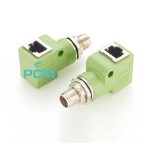 8 Pin M12 X Coding 90 Degree Male to RJ45 Adapter PCM-0664