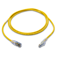 Category 6A Shielded 28AWG Mini Patch Cord w/ Boot 1FT Yellow PC6ASM01B01