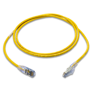 Category 6A Shielded 28AWG Mini Patch Cord w/ Boot 1FT Yellow PC6ASM01B01