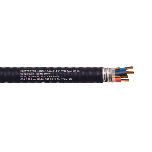 14/3 18/3 Stranded Bare Copper XLPE PVC Armour Gaalflex VFD 600V Type MC HL Cable