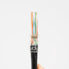 Unshielded RJ45 Passthrough Connector for CAT6A Cable RJ456AUS-100 (Pack of 100)