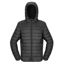 7.4V Battery Women’s Heated Jacket with Soft Shell Electric Heating Coat, 4 Heating Zones, 3 Heat Settings, Hiking, Outdoor Work, Size L, Black