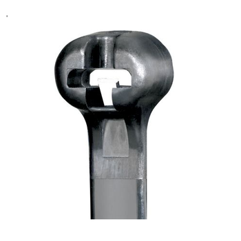 8x0.141 Dome-Top Stainless-Steel Locking Barb Cable Tie UV Nylon 6.6 BT2I-C0 (Pack of 100)