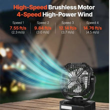7W 8-Inch 10,400mAh Separated Solar Fan with Solar Panel, LED Lantern Ideal for Camping