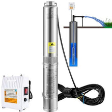 230V 3HP Deep Well Submersible Pump – 37GPM, 640ft Head, 33ft Cord, 4" Stainless Steel, IP68 with Control Box