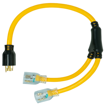 Cable adaptador para generador de exterior STOW de 3 pies, 10/3 pulgadas, color negro, con adaptador de bloqueo giratorio 19348802 (paquete de 8) 