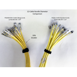 Category 6A Shielded 28AWG Mini Patch Cord w/ Boot 5FT Yellow PC6ASM05B01