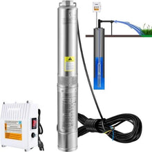 37GPM, 427ft Head, 230V, 4" Stainless Steel, 33ft Cord & Control Box, IP68 2HP Deep Well Submersible Pump for Home, Irrigation & Industrial Use