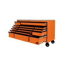 72” RS Pro Orange 16 Drawer Roller Cabinet with Stainless Steel OG04072164