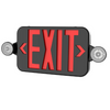 Black Combo Exit Sign Light With Two Adjustable Heads (Pack of 8)