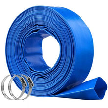 2" x 50FT PVC Lay Flat Drain Hose with Clamps – Heavy Duty, Weatherproof