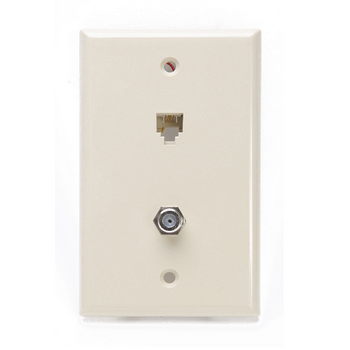 6P6C x F Standard Telephone Wall Jack Ivory 40259-I