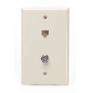 6P6C x F Standard Telephone Wall Jack Ivory 40259-I