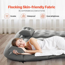 68.9x52.4x5.9 Inch Inflatable Car Air Mattress with Built-in Pump Headrest Gray