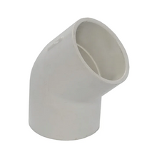 1" 45° Schedule 40 PVC Slip Elbow Fitting (Slip x Slip) White