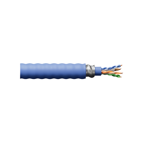 4 Pair Cat5e Riser Aluminum Interlock Armored with Outer Jacket Premises Cable Blue L2-199-25 1000 ft