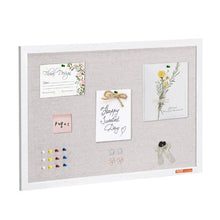 30" x 20" White Cork Board with Linen Surface for Home School and Office