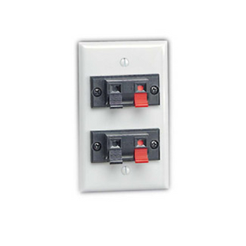 Gang 1 Double Spring Clip Device Audio & Video Wallplate White 40952-2PW